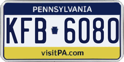 PA license plate KFB6080