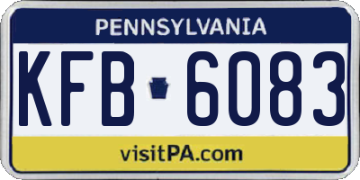 PA license plate KFB6083