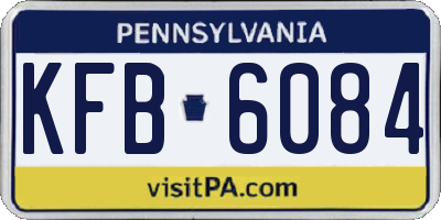 PA license plate KFB6084