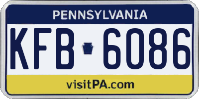 PA license plate KFB6086