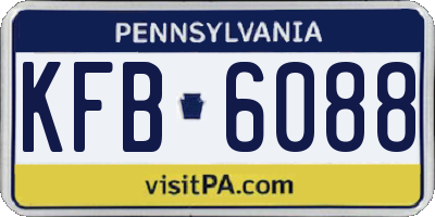 PA license plate KFB6088