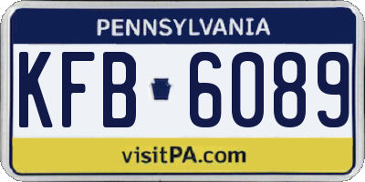PA license plate KFB6089
