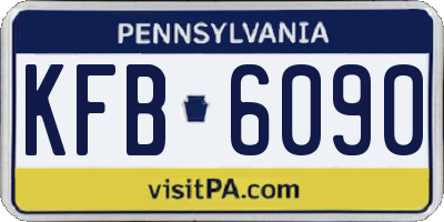 PA license plate KFB6090