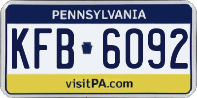 PA license plate KFB6092