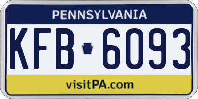 PA license plate KFB6093