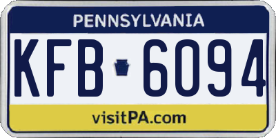 PA license plate KFB6094