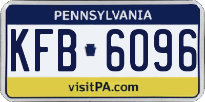 PA license plate KFB6096