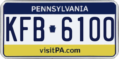 PA license plate KFB6100
