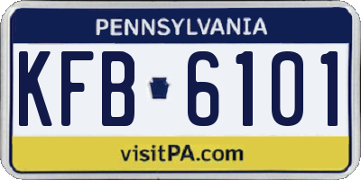PA license plate KFB6101
