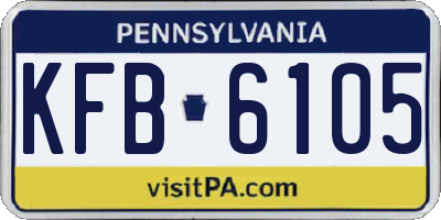 PA license plate KFB6105