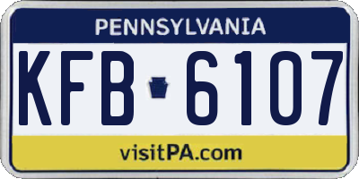 PA license plate KFB6107