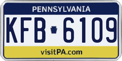 PA license plate KFB6109