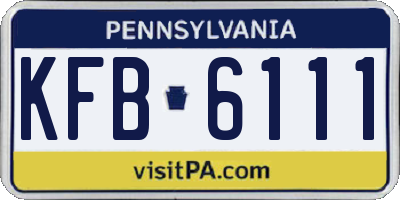 PA license plate KFB6111