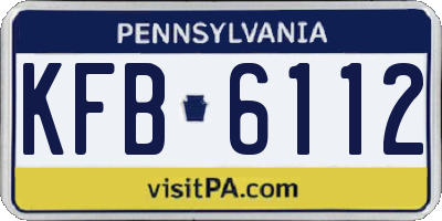PA license plate KFB6112