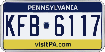 PA license plate KFB6117