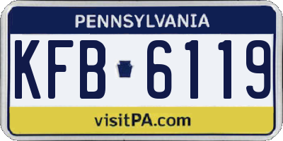 PA license plate KFB6119