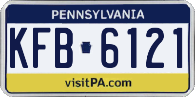 PA license plate KFB6121