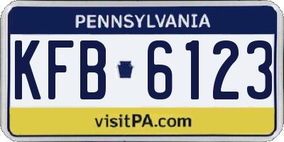 PA license plate KFB6123