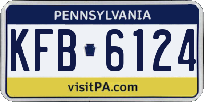 PA license plate KFB6124