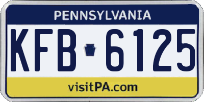 PA license plate KFB6125
