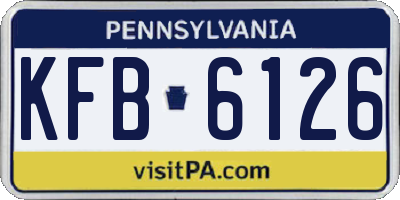 PA license plate KFB6126
