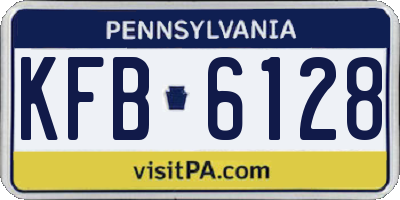 PA license plate KFB6128