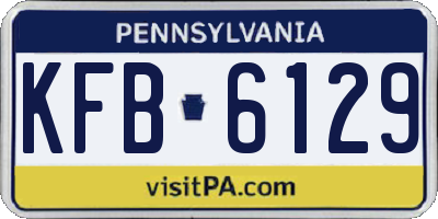 PA license plate KFB6129
