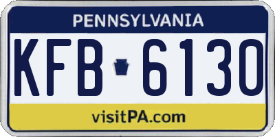 PA license plate KFB6130