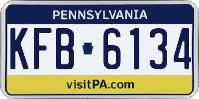 PA license plate KFB6134