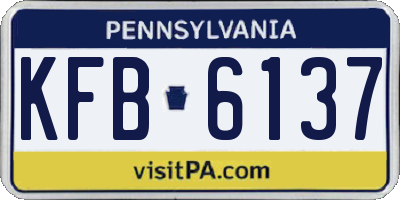 PA license plate KFB6137