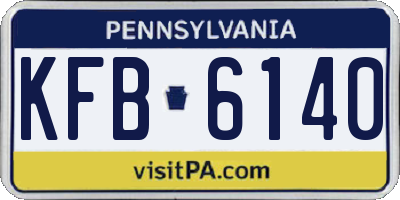 PA license plate KFB6140