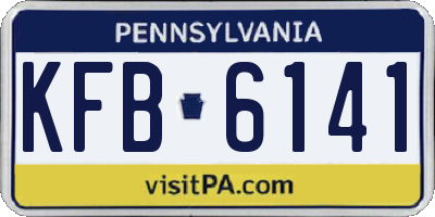 PA license plate KFB6141