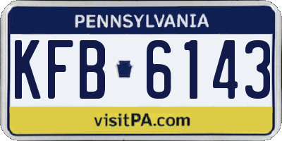 PA license plate KFB6143