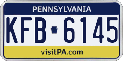 PA license plate KFB6145