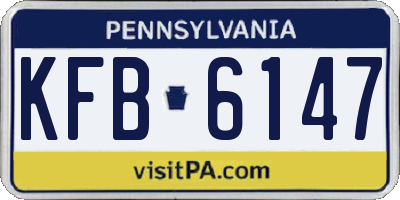 PA license plate KFB6147