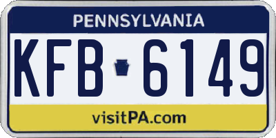 PA license plate KFB6149