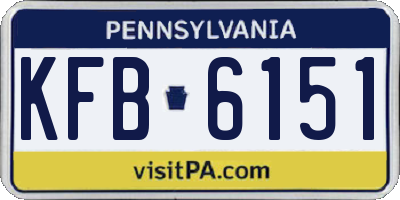 PA license plate KFB6151