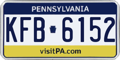PA license plate KFB6152