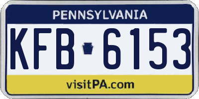 PA license plate KFB6153