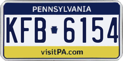 PA license plate KFB6154
