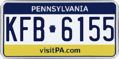 PA license plate KFB6155