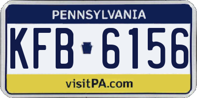 PA license plate KFB6156