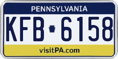 PA license plate KFB6158