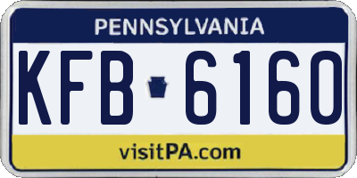 PA license plate KFB6160