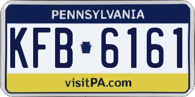 PA license plate KFB6161