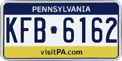 PA license plate KFB6162