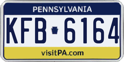 PA license plate KFB6164
