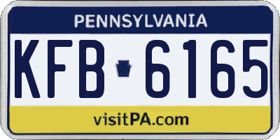 PA license plate KFB6165
