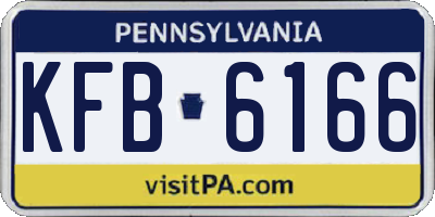 PA license plate KFB6166
