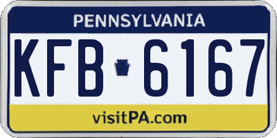 PA license plate KFB6167
